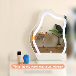 Vanity Mirror Dressing Mirror Makeup Mirror With LED Light  High-Definition Cloud Shape Makeup Mirror Cermin Meja Solek Cermin Bilik Bedroom Cermin