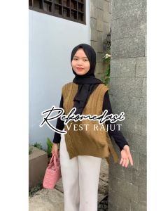Pijar- Rompi Rajut Premium 7 GET Vest Knit Tali Samping Wanita Kekinian Korean Style Terbaru
