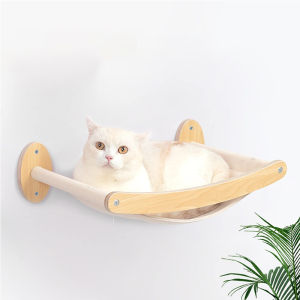 Cat Wall Climbing Shelves Hammock Wall Mounted Shelf Wooden Pet Furniture Scratcher Kitty Beds Perches Sleeping Cats Accessories
