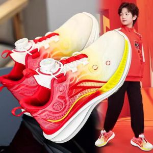 Red Childrens Running Shoes 2025 New Year Brand Youth Sports Shoes Low Top Rubber Bottom Lightweight Spring Autumn