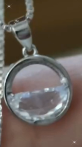 Real 925 Sterling Silver Crystal Round Minimalist Pendant Necklaces Minimalist Fine Jewelry For Women Party Accessories