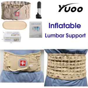 YUOO Decompression Back Belt for Lower Back Pain Relief Lumbar Decompression Belt (Yellow) Men and Women Lumbar Traction Device (29-49 inch Waists)