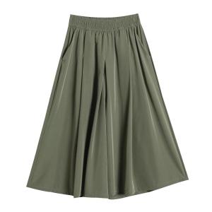 LANGPIN | New 2025 Womens Ice Silk A-Line Mini Skirt Lightweight Loose Slimming High Waist Seven-Foot Skirt-Pants Summer Fashion