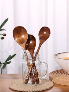 Wooden Spoons 6 Pack Wooden Spoons Salad Stirring Spoons Long Handled Spoons Japanese Kitchen Utensils Environmentally Friendly Spoons