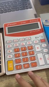 EXACTเครื่องคิดเลขนักเรียน หน้าจอใหญ่ ET-840 ET-860มีเสียง พูดภาษาไทยได้เครื่องคิดเลขปุ่มใหญ่ หน้าจอ12หลัก คำนวณเปอร์เซ็นต์กำไรต้นทุน ฟังก์ชั่นแปลงภาษีสกุลเงิน