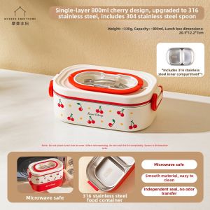 MODERN SWEETHOME | Stainless Steel Microwave Heating Bento Box