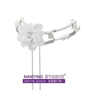 Nanying White Camellia Bead Tassel Necklace Unique Design Spring Summer Fashion Jewelry Womens Choker  out New Style