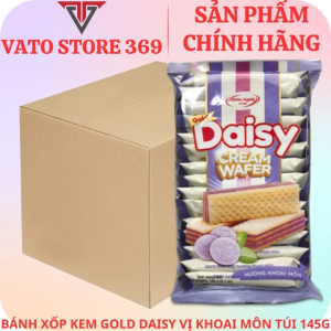Bánh xốp kem GOLD DAISY vị khoai môn túi 145g