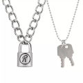 Original NANA Nanjing Lock Titanium Steel Necklace Unisex SID Lotus Punk R Lock Couple Style Fashion Jewelry Gift. 