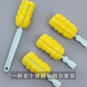 📌แปรงล้างขวดนม📌 แปรงล้างขวดฟองน้ำ มหมุน 360 องศา แปรงฟองน้ำ ด้ามยาว