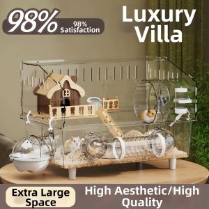 MLZH | Large Transparent Acrylic Hamster Cage Villa
