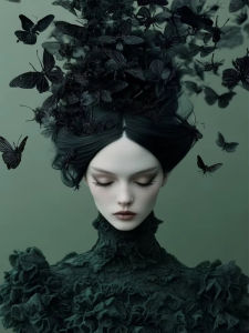 BILIBILI | Dark Style Girl Oil Painting By Numbers: Gothic Portrait Art Hand-painted Canvas Home Wall Decor Gift Set