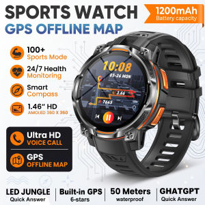 GUHUAVMI | 2026 Hot Sale Outdoor Smart Watch 107+ Sports Mode Exercise Record 1200mAh 5 Atm Water Resistance Bluetooth Call Top 1 Watch