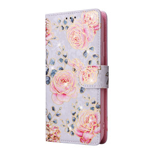 CAESBON Flip Wallet Phone Case For Iphone 16 Pro Max 16Plus 15 14 13Pro Max Anti Theft Brush Flower Leather Phone Case Cover