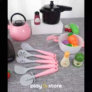 Kitchen Pretend Play 32pcs Kids Cooking Set Toy with Sound Light Simulation Induction Cooker Mainan Masak