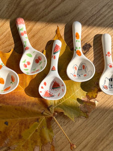 Thìa Gốm Sứ Trang Trí Bằng Tay Chịu Nhiệt Độ Cao Dùng Để Ăn Phở Thìa Dùng Để Múc Súp Thìa Dùng Để Trộn Đồ Ăn Trong Nhà Bếp Đồ Dùng Ăn Uống