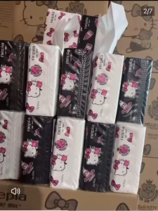 [Bundle of 20] Hello Kitty 3-ply tissue paper (100 pull/pack) x 20 pack | No Fragrance | Travel Size