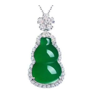 AILEQ | Natural Green Chinese Gourd Necklace