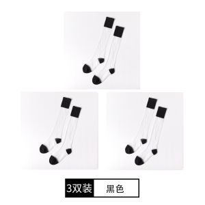 Ultra-Thin Glass Silk Long Tube Socks Womens Knee-High Crystal Transparent Leg Socks Spring Summer Moisture Wicking Nylon