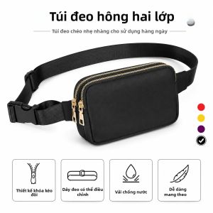 Túi Đeo Hông Nữ Ngoài Trời Có Khóa Kéo Đôi Chống Nước Đi Bộ Đường Dài Đeo Chéo Du Lịch Nhỏ Gọn Thời Trang Có Thể Điều Chỉnh