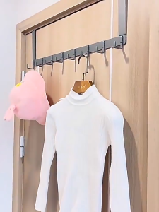 【SKIT SG】6 / 8 Hooks Door Hanger Hooks Over The Door Hook Hanger No Drill For Kitchen Bathroom Bedroom Door Behind Hanger Clothes Storage Storage Hooks Hanging Rack Door Hanger Hook Coat Hat Towel Hanger Storage Holder Aluminum Hook Hanger Clothes