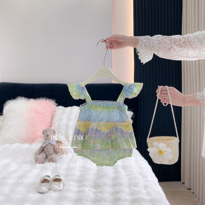 Summer Outfit Baby Girl Cotton Onesie Thin Pure Cotton Triangle Romper Newborn Three-Point Clothes Hundred Days Ceremony Dress