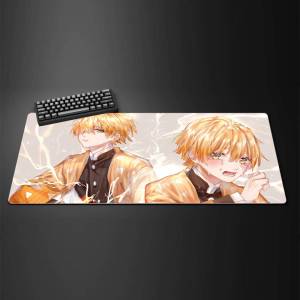 Bandai | Demon Slayer Zenitsu Gaming Mouse Pad Rubber Desk Mat Keyboard Mousepad 2MM Lock Edge