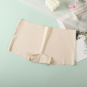 Low Waist Seamless Ice Silk Womens Underwear Hip Lifting Flat Angle Pants Anti Exposure Safety Shorts Youth Summer Basic