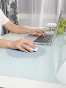 [Singapore In-Stock] 25*25 cm & 22*22 cm Round Mouse Pad High-Quality Single-Sided Waterproof Leather Mouse Pad