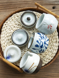 Mini Seasoning Jar Ceramic Kitchen Storage Container Retro Style Underglaze Color Glazed Spice Grinder High Temperature Resistant