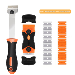 Razor Blade Scraper Double-Sided Scraper Tool With Plastic Handle Glass Scraper For Windows Cooktop Decal Stickers Labels Caulk