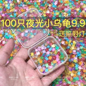 New Miniature Super Cute Glowing Resin Turtle Night Light Crystal Decoration Toy Desktop Display Home Decor Childrens Room