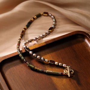 Original Brown Natural Stone Pearl Private Label Necklace European Style Fashion Jewelry for Women Fresh out New Unique Design