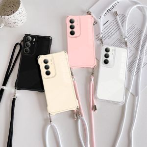 New Casing Realme 14X Realme C75x C75 C71 NFC 5G 4G Four Corners Drop-proof Fully Wrapped Design Soft Silicone Phone Case with Adjustable Slanting Neck Lanyard Back Strap