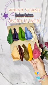 Balon latex retro 12 inch PER PACK / balon retro vintage Grosir isi 50