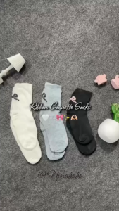 Ninabobo KK001 Kaos Kaki Pendek Wanita Motif Pita Korea Style Lucu Estetik Semata Kaki Socks