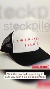 TWENTY ONE PILOTS BAND VINYL WHITE TRUCKER/NET CAP