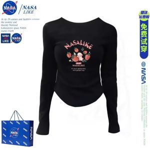 Áo Thun Cotton Dài Tay Cổ Tròn Phong Cách Mỹ Cổ Điển Dành Cho Nữ Áo Lót Mùa Đông Dáng Ôm Vừa Vặn Chất Liệu Cotton Nguyên Chất