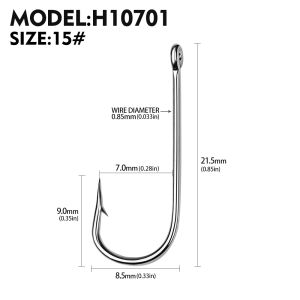 PROBEROS 100pcs ring eye fishing hook with barbed high carbon steel long handle fishing hook boat sea fishing gear