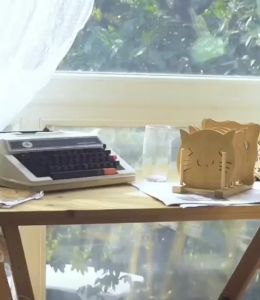 ALAS GELAS PIRING PANCI MANGKOK KAYU KARAKTER TAHAN PANAS/ TATAKAN KAYU MOTIF BAHAN KAYU AESTHETIC