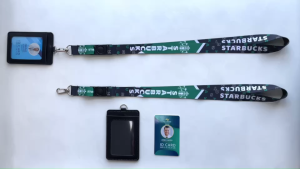 สายคล้องคอ STARBUCKS+ซองหนัง PU ใส่บัตร (มีเก็บปลายทาง COD)