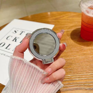 Glitter Mirror Sticky Bracelet Window Foldable Stand Ring Buckle Creative Mobile Phone Makeup Mirror Suitable for Apple 15Promax Back Adhesive 14 Metal 13 Girls Mobile Phone Case Support