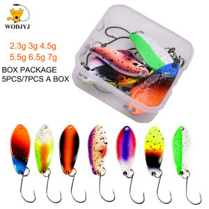 1BOX 3g 4g 5g 7g metal fishing spoon spinner bait hard trout zander bass perch lure spoon lure wobblerbait