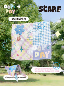 Khăn Trùm Đầu Phong Cách Mỹ Cổ Điển Dành Cho Nữ Mùa Hè Mỏng Chống Nắng Đi Biển Khăn Quàng Cổ Màu Xanh Cho Bé Gái