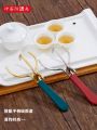 Stainless Steel Tea Clip for Gongfu Tea Steeping Hand Protection Triangular Tea Strainer Tea Brewing Tool Not Hot to Touch. 