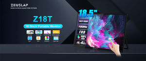 ZEUSLAP 18.5" 100Hz touch screen portable monitor 1920*1080P 100%sRGB 300Cd/m travel display for laptop computer for laptop Switch ps4 ps5 Xbox