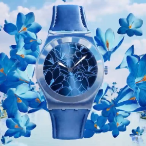 Swatch Blue Petal Promise (YLS235) Blue 33mm Leather Watch