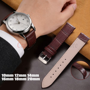 Leather Strap 10mm 12mm 14mm 16mm 18mm 20mm Fashion Bamboo Pattern Bracelet Men Women Universal Replacement BlackBrown Watchband
