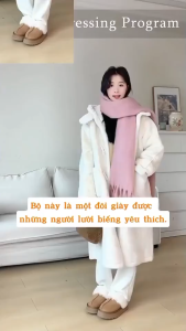 Dép Lông Nữ Kín Mũi Đế Dày Có Rãnh | Dép Bông Nữ Lót Lông Mềm Đi Trong Nhà Size 36–41