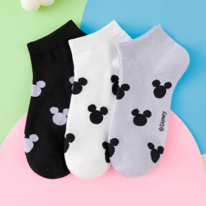 Disney | 3/6 Pair Combination Disney Mickey Mouse Casual Ankle Socks Womens Cute Icon Printed Cotton Low Cut Casual Short Socks